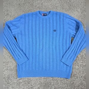 CHAPS Men's 100% Cotton Blue Sweater Size XL